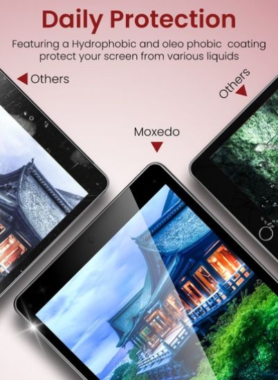 محافظ صفحه نمایش شیشه ای Moxedo مقاوم در برابر ضربه انعطاف پذیر Ultra HD Clear سازگار برای Apple iPad 10.2 اینچی (نسل نهم/هشتم/هفتم، 2021/2020/2019) بسته 2