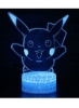 3D Illusion Go Pokemon Night Light 16 تغییر رنگ دکور چراغ رومیزی رومیزی چراغ نور شب برای کودکان کودکان 16 تغییر رنگ با ریموت Pikachu