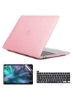 محافظ صفحه‌کلید انگلیسی و محافظ پوسته سخت سازگار برای MacBook New Pro 13 اینچی مدل A2338 M1 A2289 A2251 صورتی