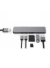 هاب 7 در 1 USB-C دو نوع C HDMI با آداپتور کارت خوان USB 3.0 TF خاکستری برای MacBook Air Pro 13 و 15 اینچ 2021 2020 2019 MacBook Air 2018