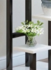 گلدان گلدان نمایشگر گل پایه استیل رنگ شده سفید/مشکی 83 x 35 x 23 سانتی متر