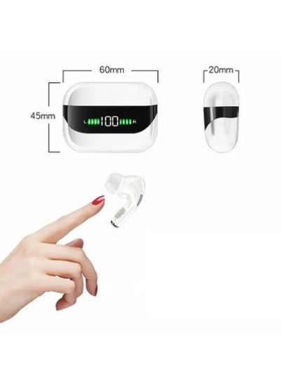 هدفون بی‌سیم Pro 300 TWS BT V5.1 هدفون Hi-Fi با صفحه نمایش LED دیجیتال و جعبه شارژ هدست لمسی هوشمند برای iOS و اندروید سفید