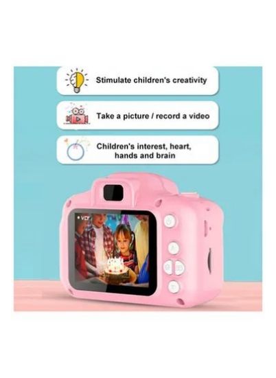 مینی کودکان ال سی دی 2 اینچ دوربین دیجیتال HD ضبط کننده عکس فیلم کودکان اسباب بازی هدیه صورتی