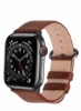 بند ساعت اپل سازگار Excellence 38mm 40mm 41mm 42mm 44mm 45mm Leather iWatch Band/Strap Series SE 7 6 5 4 3 2 1,38mm 40mm 41mm قهوه ای + سگک خاکستری دودی (ساعت شامل نمی شود)