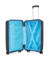 کیف کالسکه چمدانی 8 چرخ سخت پوسته چمدان Xlite رنگ مشکی اندازه کابین 36.5x55x21 سانتی متر
