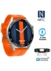 ساعت هوشمند چند منظوره NFC HW28 با شارژ بی‌سیم Qi - نارنجی