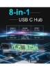 8 اینچ USB-C به Type-C 3 USB 3.0 هاب HDMI RJ45 اترنت Micro SDTF OTG آداپتور 1.5 x 7 سانتی متر خاکستری