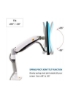 پایه رومیزی مانیتور Ntech N/B با بازوی فنر هوا (22-35 ) مانیتور رومیزی 360 اینچ بازوی نظارتی مونتاژ غلتکی با پورت USB 3.0 (رنگ: سفید)