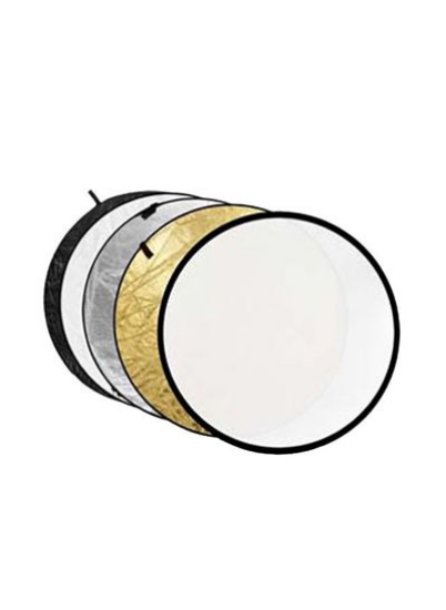 دیسک بازتابنده جمع شونده 5 در 1 110 سانتی متر طلایی-نقره ای-سفید RFT-05-110 سانتی متر مشکی