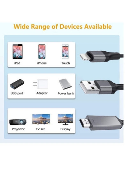 آداپتور کابل لایتنینگ به HDMI NTECH سازگار با آداپتور iPhone iPad MFi دارای گواهینامه لایتنینگ دیجیتال AV آداپتور 1080p کابل اتصال HDTV سازگار برای آیفون 13/12/11/XS/X/8/7 به پروژکتور تلویزیون