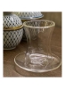 لیوان شیشه ای دوجداره با نعلبکی ست فنجان چای یا قهوه استیکانا ست 12 عددی 100 میلی لیتری TS860