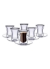 لیوان شیشه ای دوجداره با نعلبکی ست فنجان چای یا قهوه استیکانا ست 12 عددی 100 میلی لیتری TS860