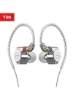 TRN TA1 In Earphone 1BA+1DD Dual Hybrid Earbud هدفون فلزی HIFI Earphone با کابل نقره ای جداشونده MMCX بدون میکروفون