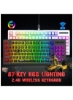 صفحه‌کلید بی‌سیم HXSJ L100 2.4G با عملکرد چند رسانه‌ای RGB صفحه کلید قابل شارژ با نور پس‌زمینه برای دفتر خانگی لپ‌تاپ کامپیوتر (مشکی)