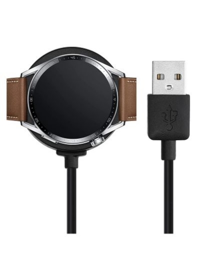 کابل شارژ مغناطیسی شارژر USB سازگار با Huawei Watch GT 2 Pro GT2 ECG پایه شارژ بی‌سیم مغناطیسی پایه شارژر سریع کابل شارژ USB (مشکی)
