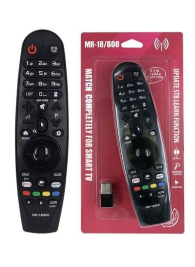کنترل از راه دور تلویزیون جادویی جایگزین MR-18/600 سازگار با اکثر تلویزیون های ال جی تلویزیون های هوشمند Netflix و دکمه پرایم هات مشکی