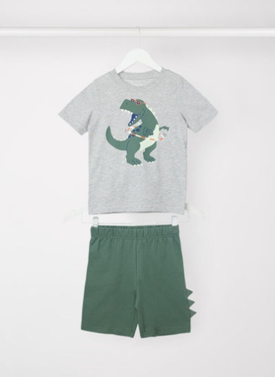 ست لباس چاپ دایناسور پسرانه (بسته 2 عددی)