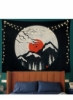 ملیله دیواری، ملیله زیبای ژاپنی جنگل کوهستانی آویزان خورشید طبیعت منظره هنری برای تزئینات مهمانی اتاق نشیمن اتاق خواب (L/148X200cm)