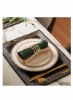 میز ست 8 تکه حلقه ای دستمال سفره مناسب برای مناسبت های غیررسمی یا رسمی (طلایی)