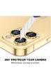AWH سازگار برای آیفون 13 پرو مکس (6.7 اینچ) آیفون 13 پرو (6.1 اینچ) محافظ لنز دوربین 2021، فیلم شیشه ای 9H، لوازم جانبی برچسب روی جلد کامل برای iPhone 13 Pro/Pro Max. (طلا)