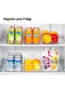 FCG Home – جعبه سازمان‌دهنده نگهداری یخچال پلاستیکی روی هم، ایده‌آل برای حمام آشپزخانه یخچال (4، عریض)