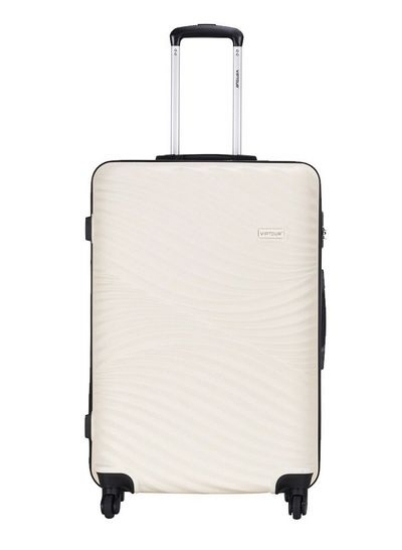 ست چمدان 3 تکه ترولی سخت ABS، چرخ های اسپینر با قفل شماره 20/24/28 اینچ - سفید خاموش