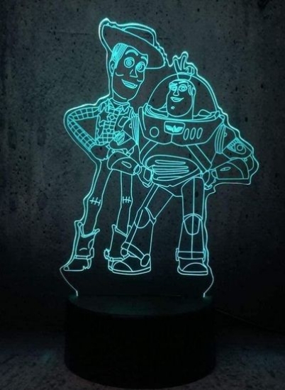 3D Ghost Light داستان اسباب بازی Woody Lightyear Shape لامپ LED دوستان نور چند رنگ نور شب روشنایی اتاق کودکان دکوراسیون دفتر کار دوستان خوب هدایای لمسی چراغ شب چند رنگ LED برای کودکان