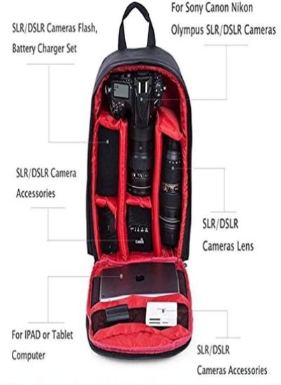 کیف دوربین چند منظوره مشکی/قرمز