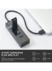 آداپتور برقی USB Hub 4 Port 3.0 با کابل توسعه یافته 9.8 اینچی، انتقال سریع داده ها USB اسپلیتر برای لپ تاپ، سازگار با Windows PC/Mac/iPad/PC/PS4/PS5، Flash Drive، HDD موبایل