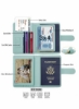 نگهدارنده پاسپورت، اسلات کارت، کیسه نگهداری گواهی هواپیما خلاق، روکش پاسپورت زیبا برای زنان و مردان، کیف پول مسافرتی مسدودکننده Rfid ضد آب (آکوا سبز)
