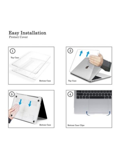 قاب محافظ 13 اینچی مک بوک پرو مدل A1706 (2016) قاب محافظ لپ تاپ پوسته سخت قاب آستین جلو و پشت پاک