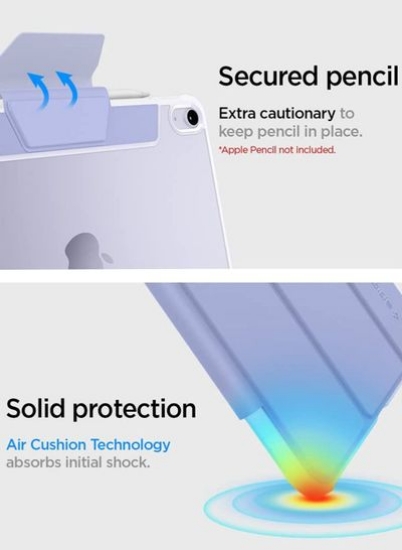 پوشش محافظ Ultra Hybrid Pro برای iPad Air 5 10.9 اینچی نسل پنجم / چهارم (2022 / 2020) با جای مداد - اسطوخودوس