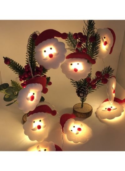 آویز درخت کریسمس نخ نخ کریسمس مخمل خواب دار چراغ های LED تزئین جشن جشن 1.65 متر مدل باتری 10