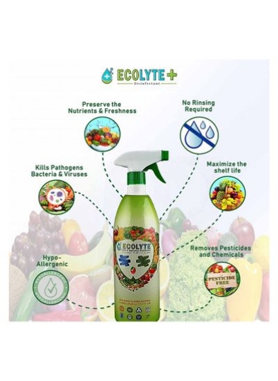 Ecolyte+ All in One Bundle (1 لیتر) | دو تا بخر یکی رایگان بگیر | ضد عفونی کننده چند سطحی | ضد عفونی کننده میوه و سبزیجات | ضد عفونی کننده گوشت و غذاهای دریایی | بسته کامل ضد عفونی کننده