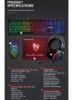 ست کیبورد گیمینگ TF400 Wired Rainbow RGB با نور پس زمینه با هدست نورپردازی RGB و موس پد ضد لغزش