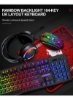 ست کیبورد گیمینگ TF400 Wired Rainbow RGB با نور پس زمینه با هدست نورپردازی RGB و موس پد ضد لغزش