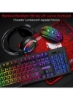 ست کیبورد گیمینگ TF400 Wired Rainbow RGB با نور پس زمینه با هدست نورپردازی RGB و موس پد ضد لغزش