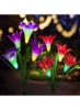 بسته 4 عددی چراغ خورشیدی LED ضد آب - گل لیلی رنگی در فضای باز - چراغ باغ رپ بلواسوم - نورپردازی باغ برای پیاده‌روی پاسیو حیاط چمن عرشه