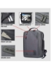 کوله پشتی لپ تاپ مسافرتی مقاوم در برابر آب بزرگ Oztev، کیف ضد سرقت تجاری با درگاه شارژ USB برای سفر پیاده روی و مدرسه (خاکستری)
