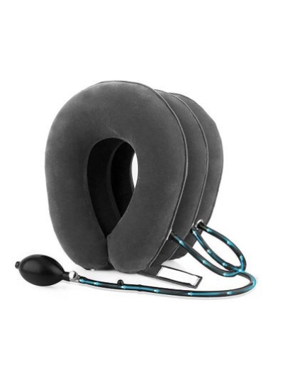 دستگاه کشش گردن Excellence بالش بادی قابل تنظیم برای حمایت از گردن 3 لایه برای تسکین فوری گردن درد و تراز ستون فقرات در خانه یا محل کار