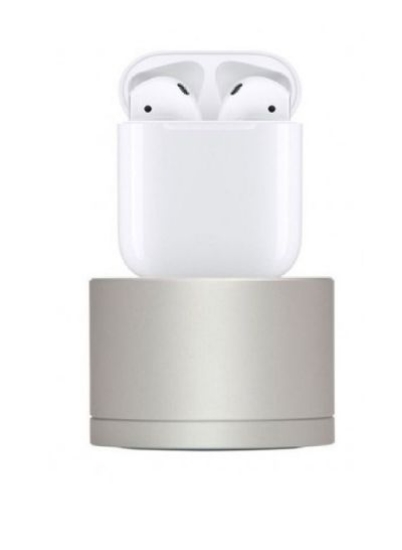 شارژر داک سری آلومینیومی Coteetci برای AirPods 1 و 2 نقره ای