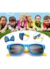 عینک آفتابی کودک، قاب انعطاف پذیر لاستیکی عینک آفتابی عینک کودک، عینک آفتابی پلاریزه، عینک آفتابی نئون برای کودکان پسر دختر 3 تا 10 ساله، لوازم استخر ساحلی جشن تولد، آبی