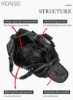 کیف دستی دوفل برای بدنسازی یونیسکس محفظه کفش ضد آب چند منظوره با ظرفیت بالا کیف دستی چمدان در فضای باز برای تناسب اندام ورزشی شنا مسافرتی مشکی
