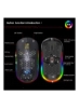 ماوس گیمینگ اپتیکال بی سیم سه حالته T90 RGB، مشکی/زرد (موس بی سیم)