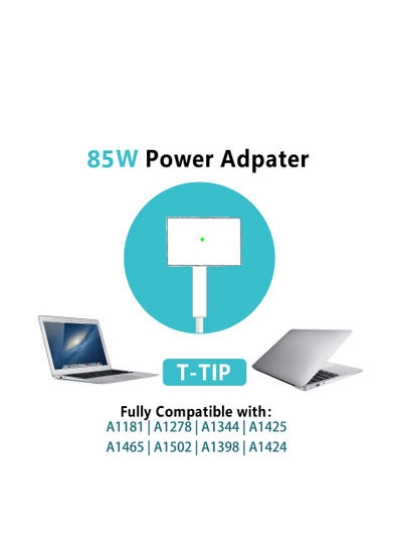 Ntech سازگار برای Macbook Pro/Air Charger 85W T-Tip Magsafe 2 شارژ جایگزین آداپتور برق برای مک بوک 13&quot; و 15&quot; و 17 اینچ اواخر 2012 مناسب برای A1181/A1278/A1344/A1425/A1425/A120/A120/A15