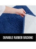تشک های حمامی 2 تکه نرم و نرم با قابلیت شستشو با قابلیت خشک شدن سریع، آبی تیره