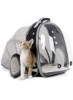 کوله پشتی گربه قابل ارتقا، حامل کوله پشتی سگ خانگی برای سگ گربه های کوچک و پرندگان، کوله پشتی کپسول فضایی شفاف برای سفر/پیاده روی/خارج از خانه (مشکی)