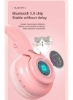 هدفون بلوتوث بی سیم تاشو با چراغ LED گوش گربه برای دختران و پسران
