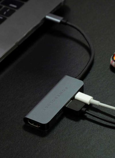 هاب USB C 4 در 1 با HDMI، مواد با کیفیت بالا USB 3.0، بدنه آلومینیومی - نقره ای