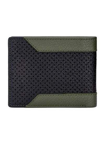 کیف پول مردانه سیاه و سبز زیتونی PELGW2200604